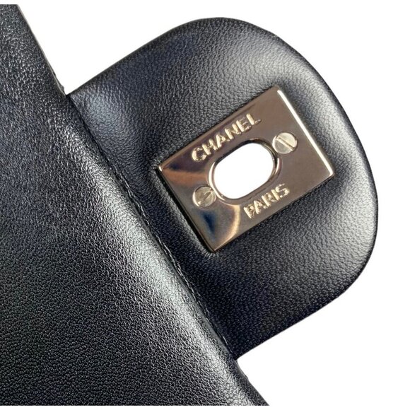 Chanel East West Classic Shoulder Flap Bag Black Quilted Perforated Leather - Picture 11 of 16